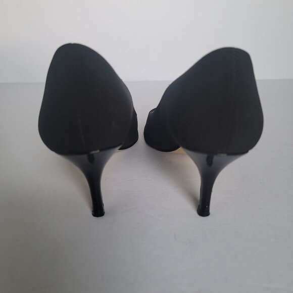 Bruno Magli Black Peep Toe Kitten Heel Pumps. Size 7.5B - Picture 3 of 9